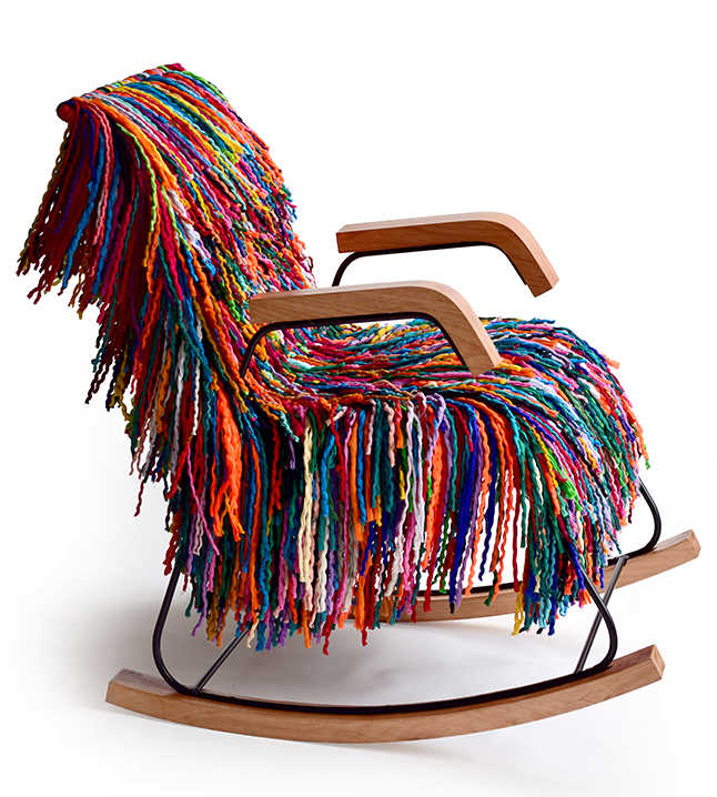 Sahil & Sarthak Rocking Chair in Pom Pom Katran Collection